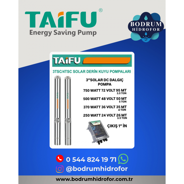 3''SOLAR DC DALGIÇ POMPA 370 WATT 4 TON